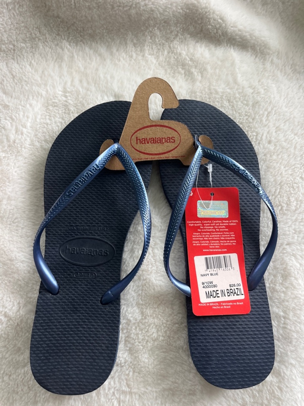 Havaianas Navy Blue Slim Strap Flip Flops